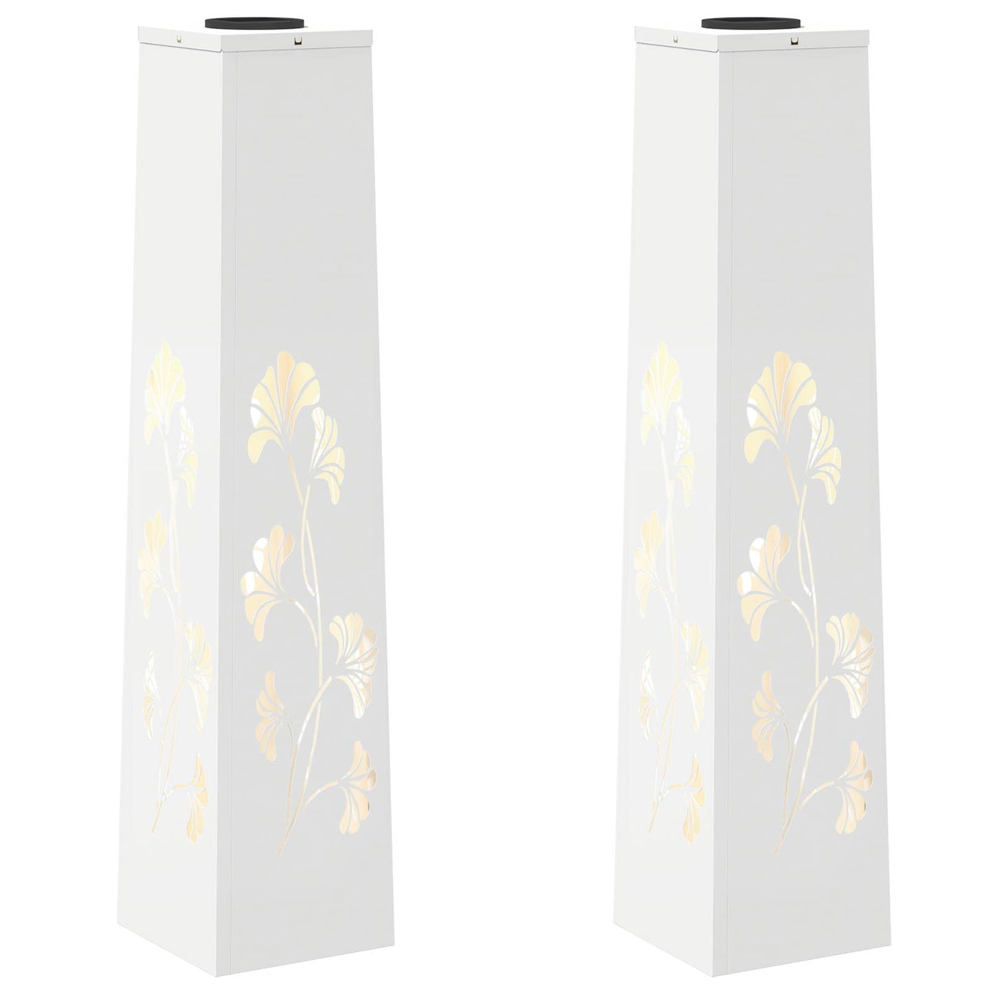 Solenergi LED stibelys 2 pcs Hvit Kaldvalset stål