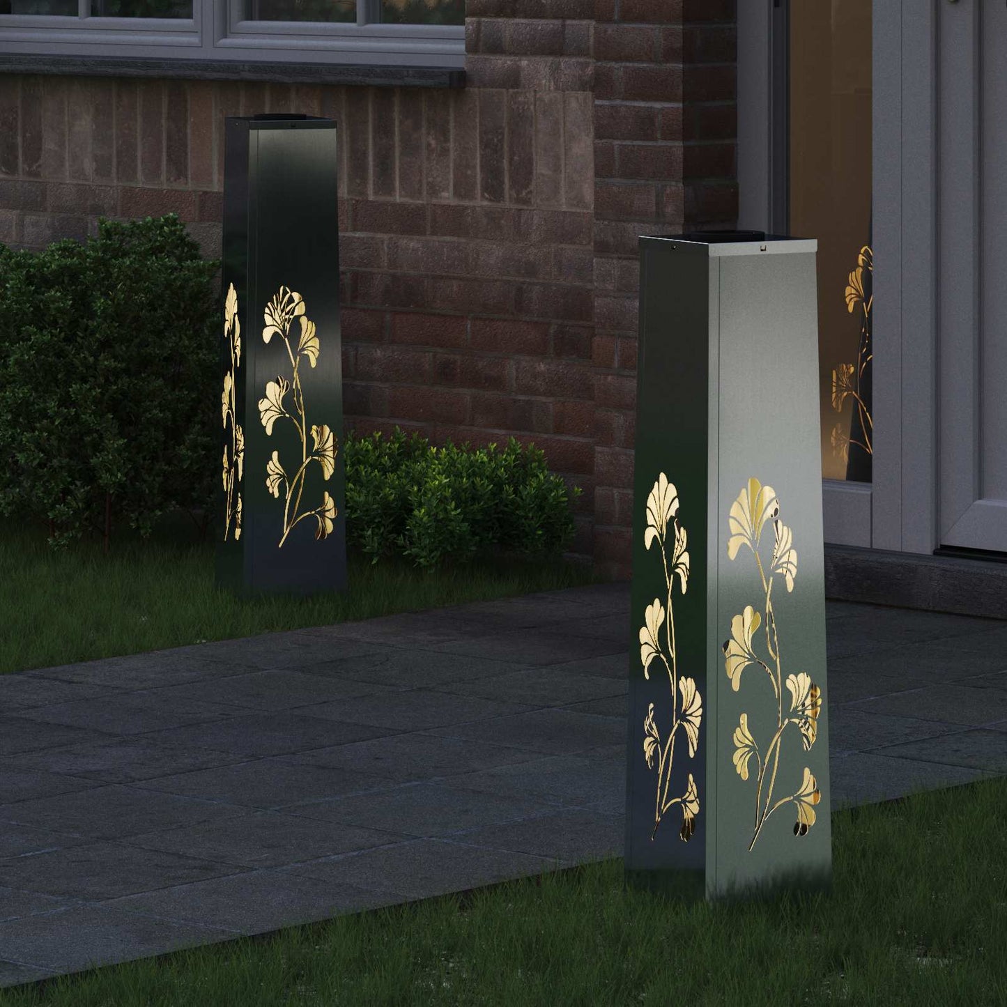 Solenergi LED stibelys 2 pcs sølv Galvanisert stål