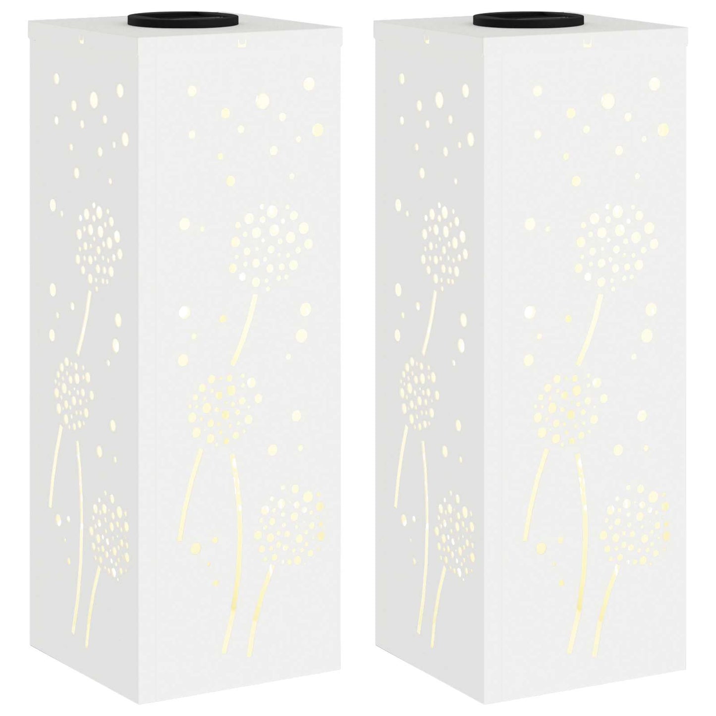 Solenergi LED stibelys 2 pcs Hvit Kaldvalset stål