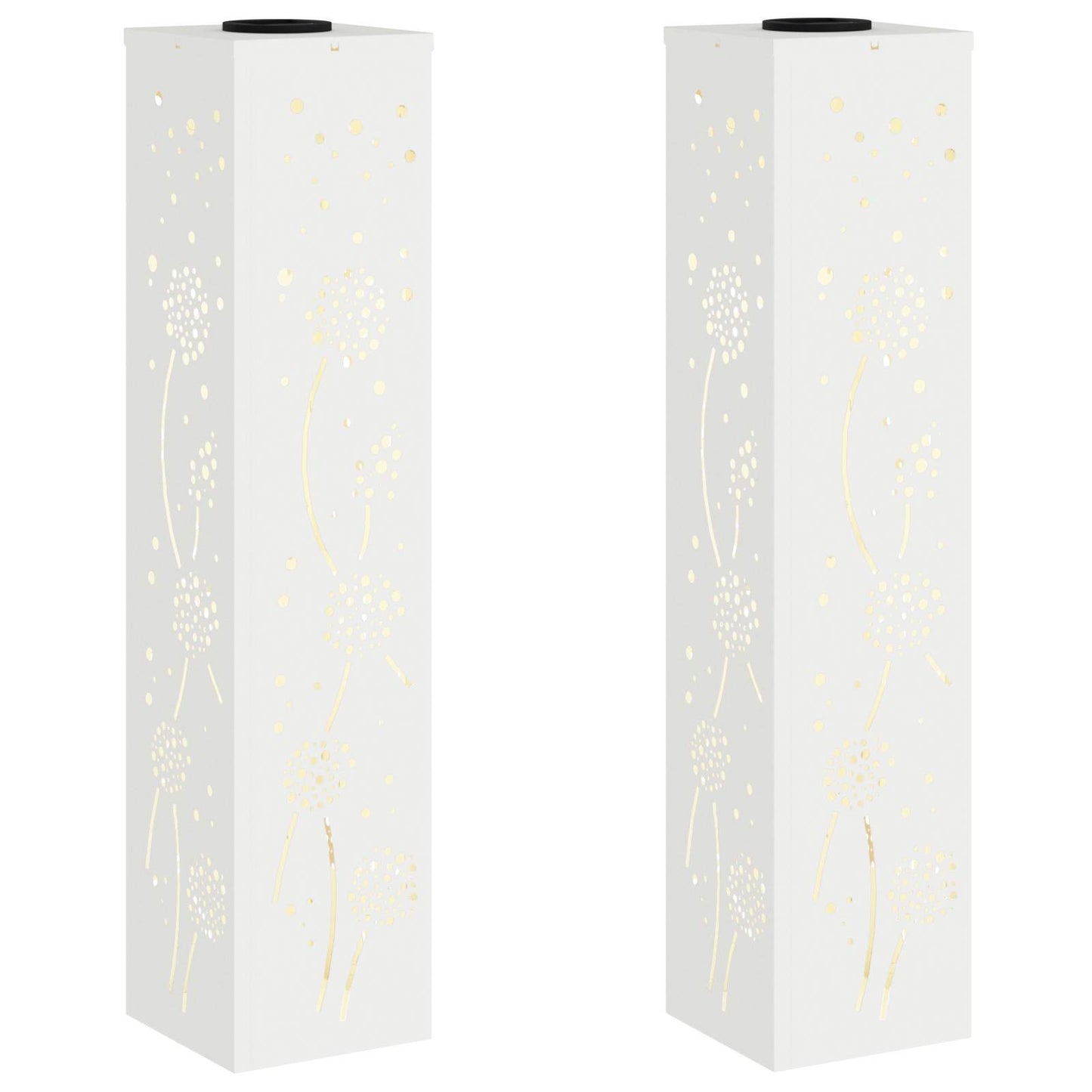 Solenergi LED stibelys 2 pcs Hvit Kaldvalset stål