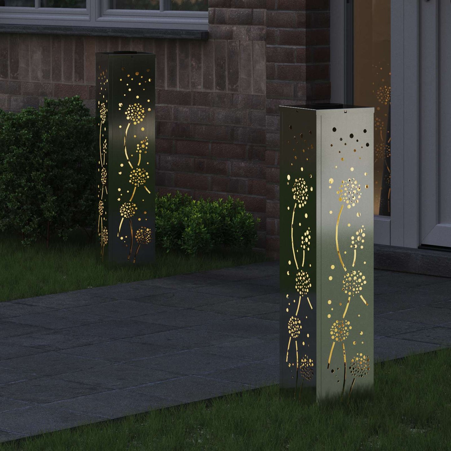 Solenergi LED stibelys 2 pcs Rusten Galvanisert