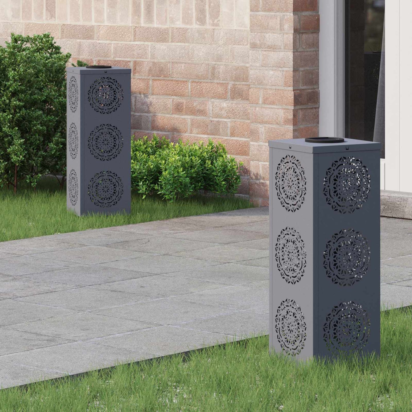 Solenergi LED stibelys 2 pcs Antrasitt Kaldvalset stål