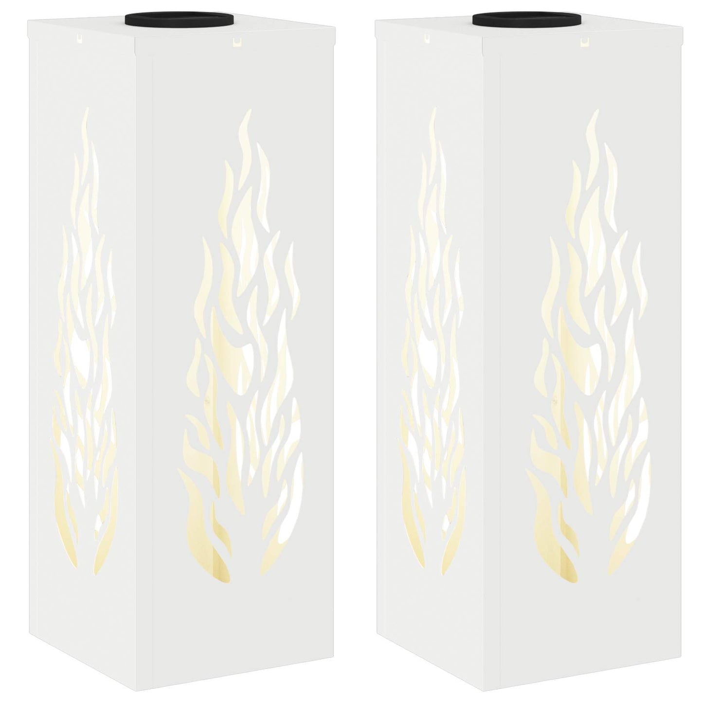Solenergi LED stibelys 2 pcs Hvit Kaldvalset stål