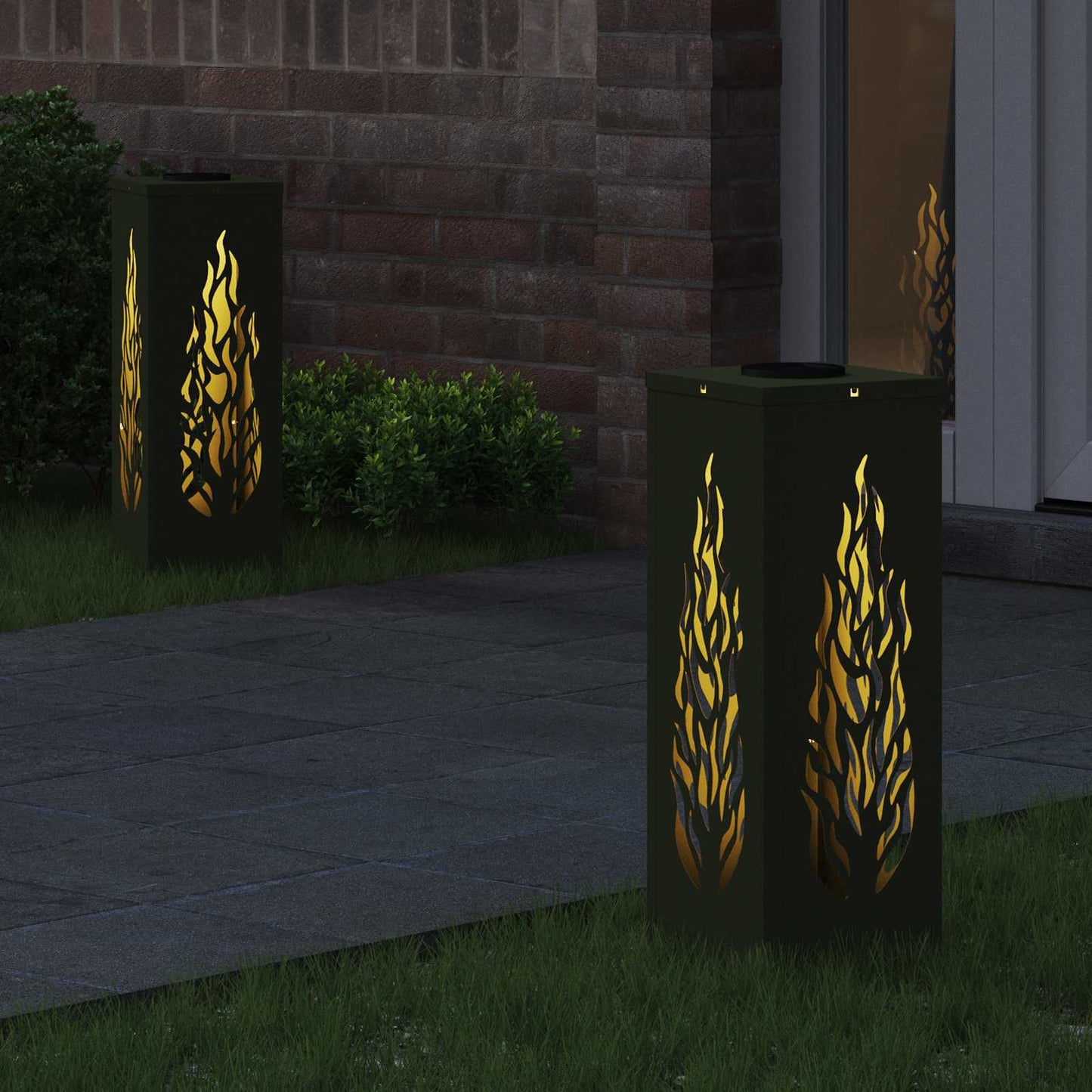 Solenergi LED stibelys 2 pcs Olivengrønn Kaldvalset stål