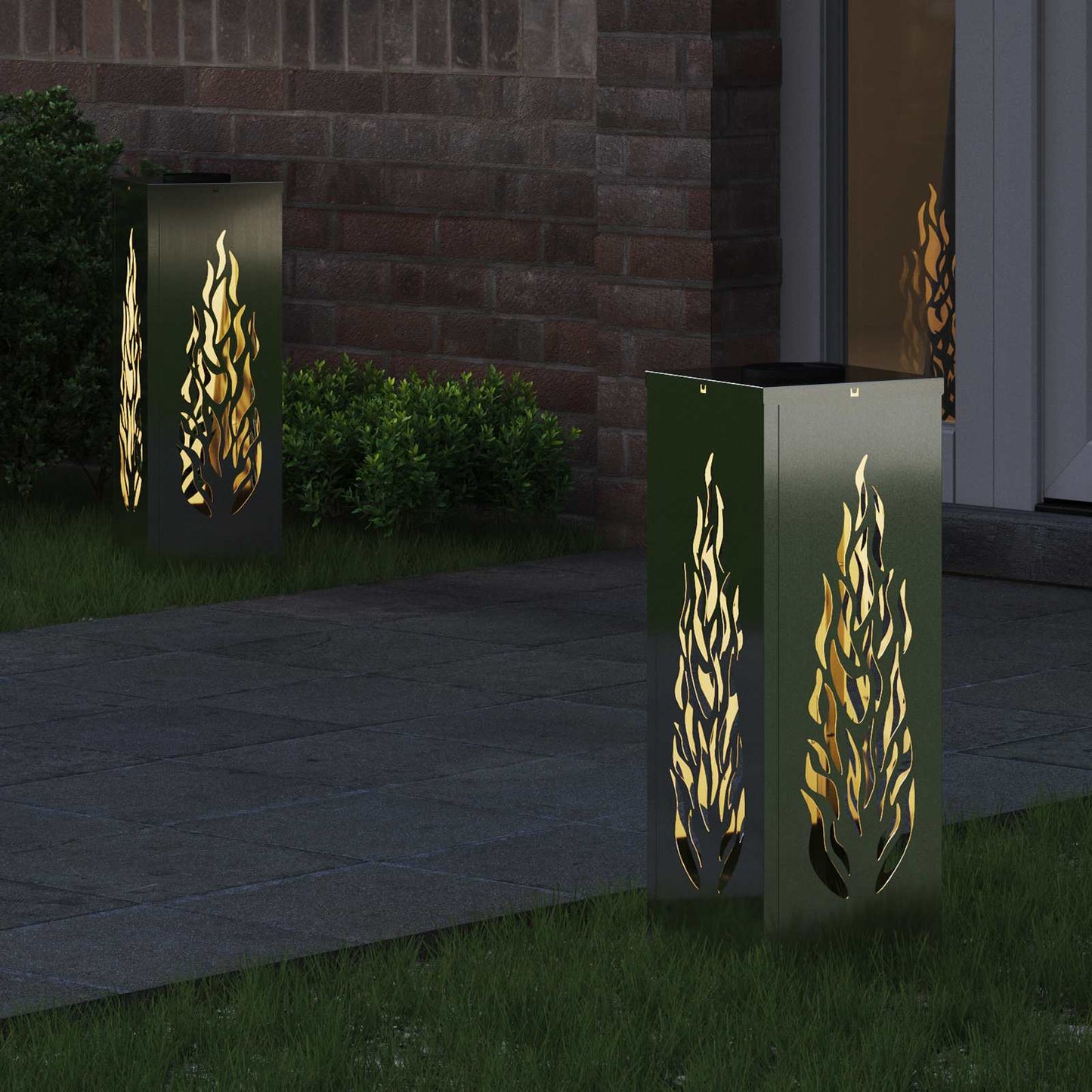 Solenergi LED stibelys 2 pcs sølv Galvanisert stål