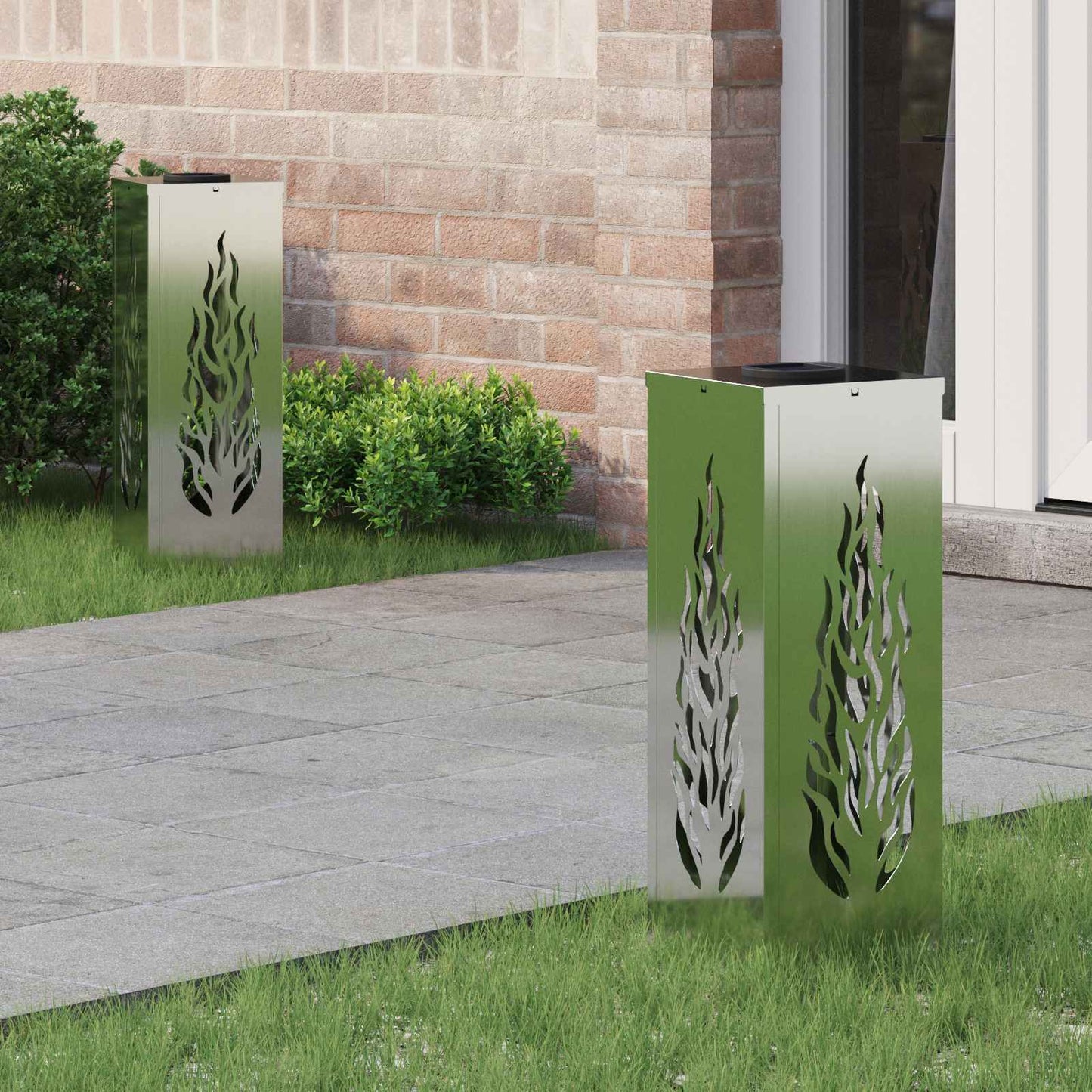 Solenergi LED stibelys 2 pcs sølv Galvanisert stål