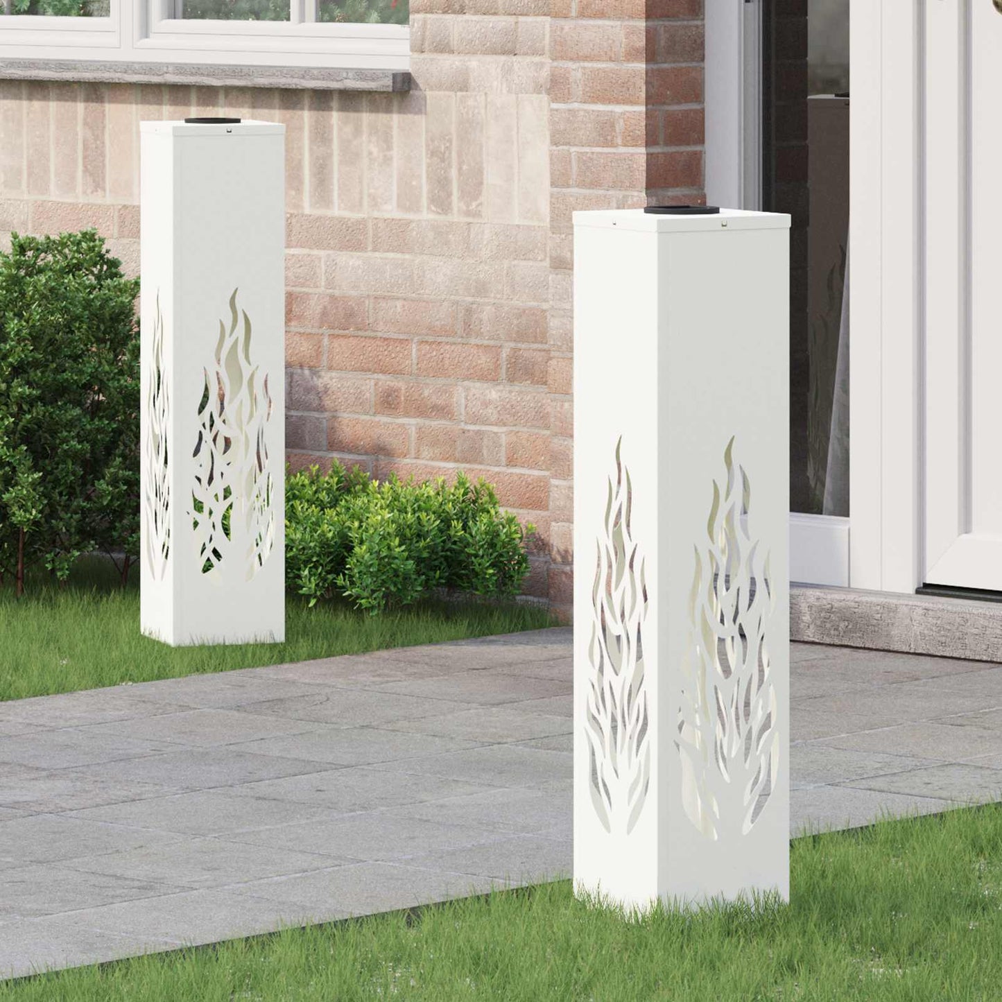 Solenergi LED stibelys 2 pcs Hvit Kaldvalset stål