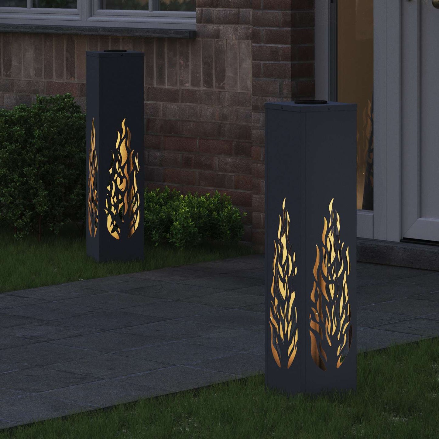 Solenergi LED stibelys 2 pcs Antrasitt Kaldvalset stål