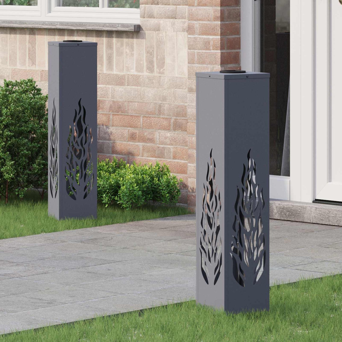 Solenergi LED stibelys 2 pcs Antrasitt Kaldvalset stål