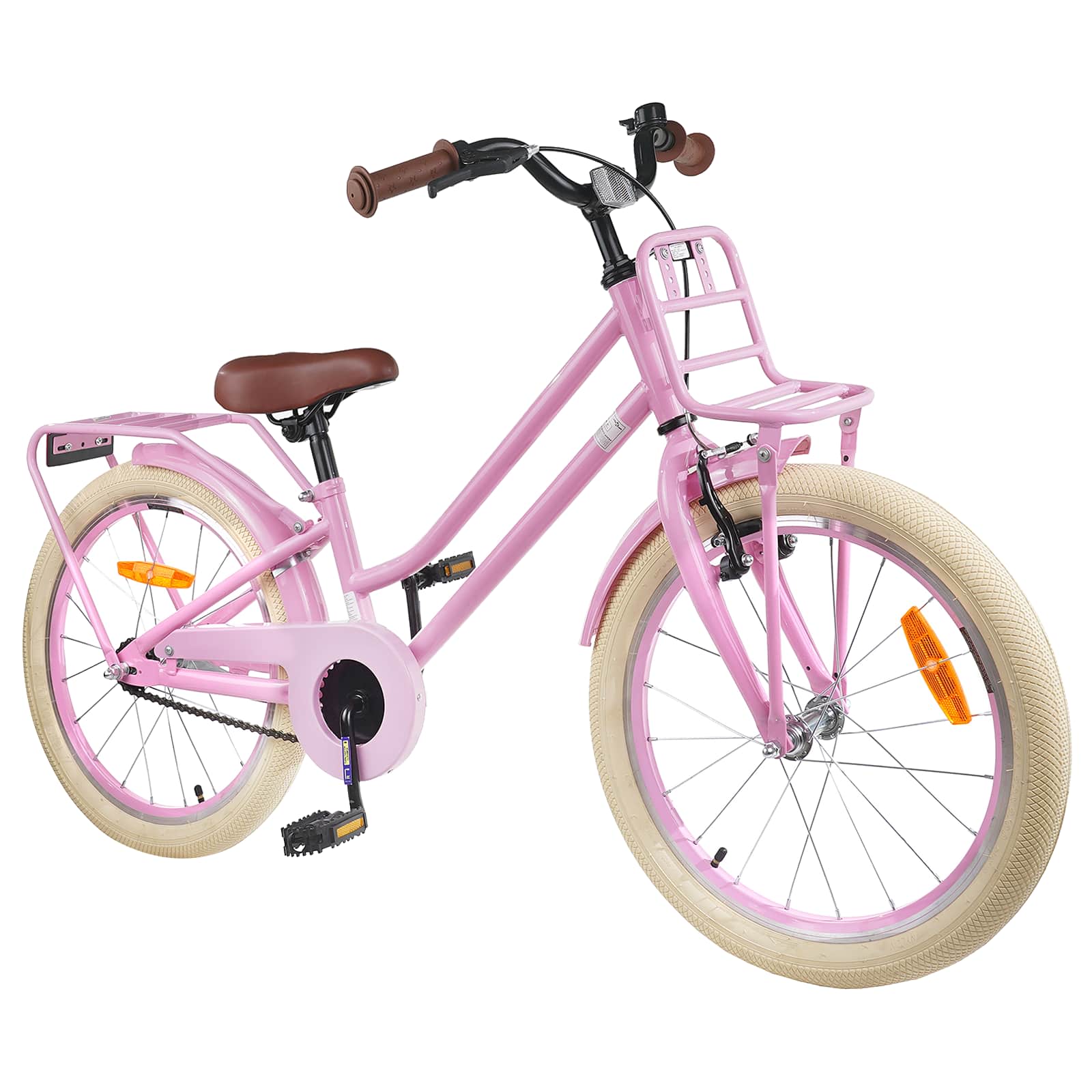 Barnesykkel 18 Tommer for 5-7 år gammel Lys rosa vidaXL