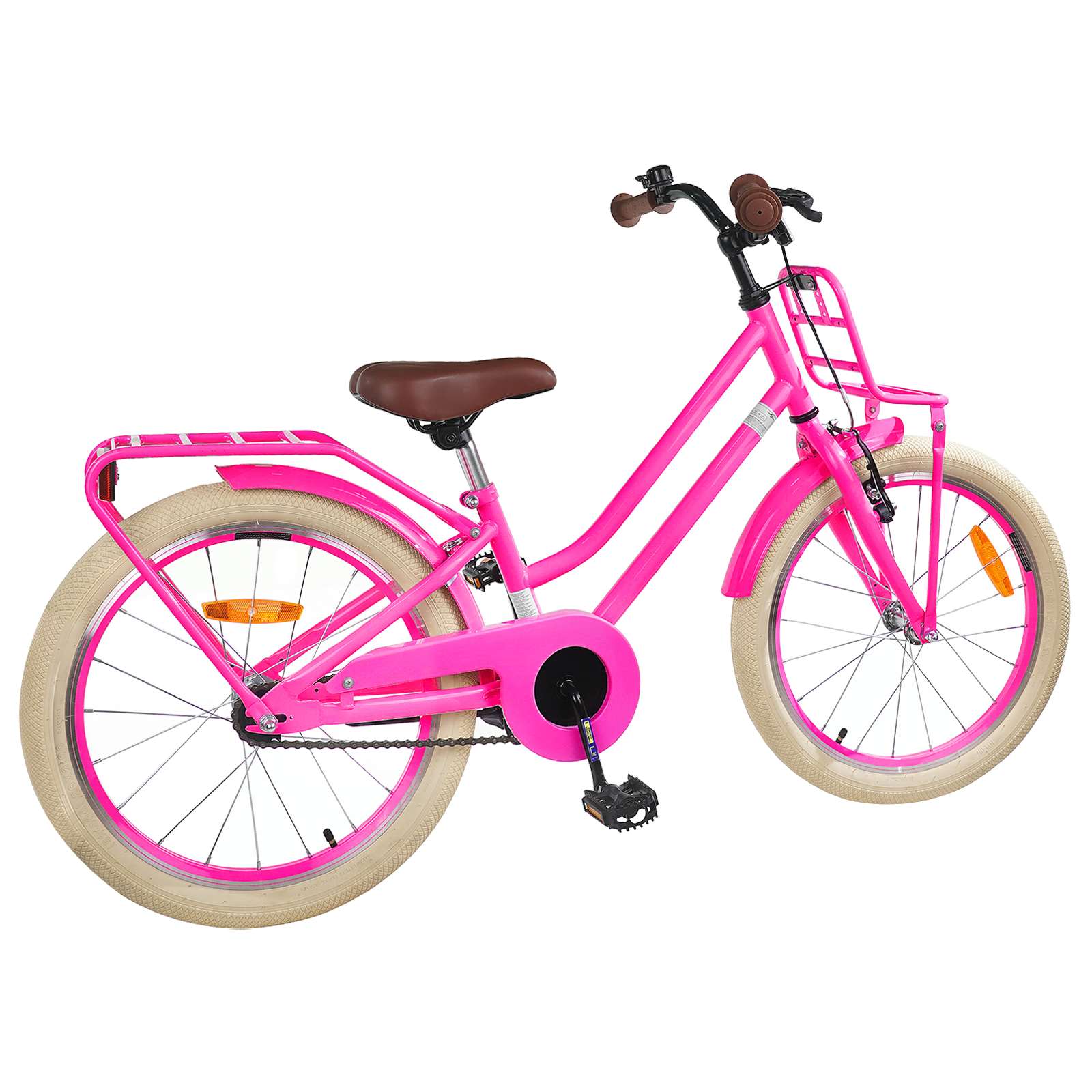 Barnesykkel 20 Tommer for 6-11 år gammel Mørk rosa vidaXL