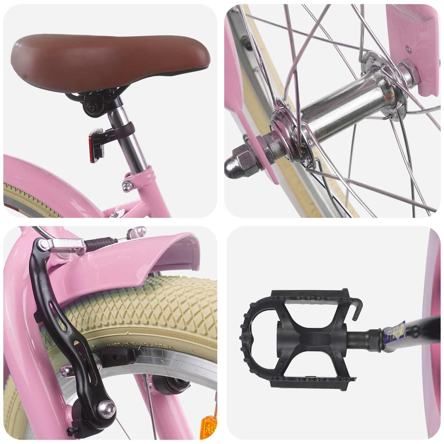 Barnesykkel 18 Tommer for 5-7 år gammel Lys rosa vidaXL