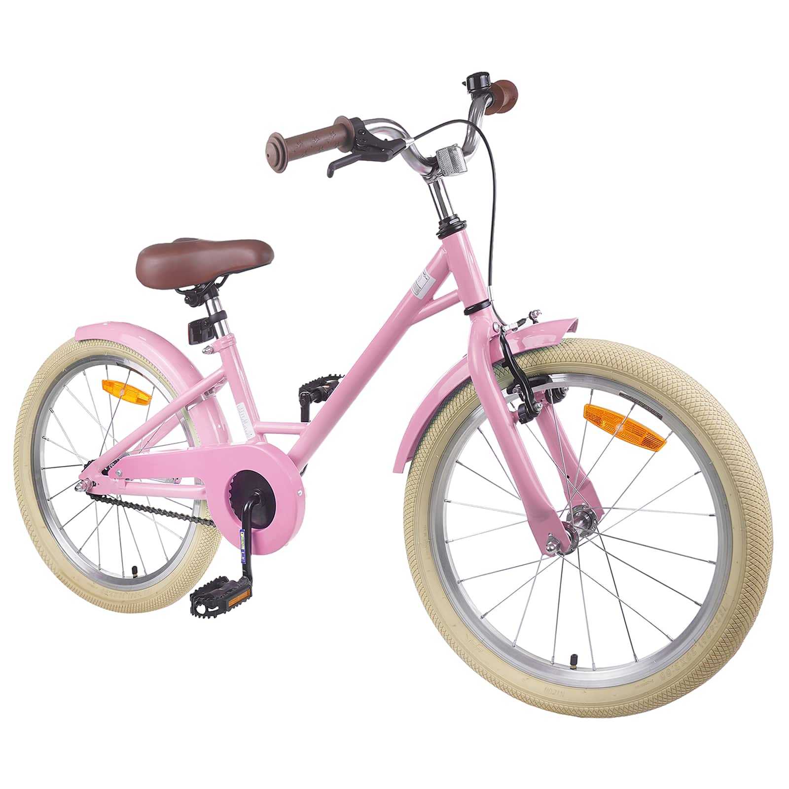 Barnesykkel 18 Tommer for 5-7 år gammel Lys rosa vidaXL