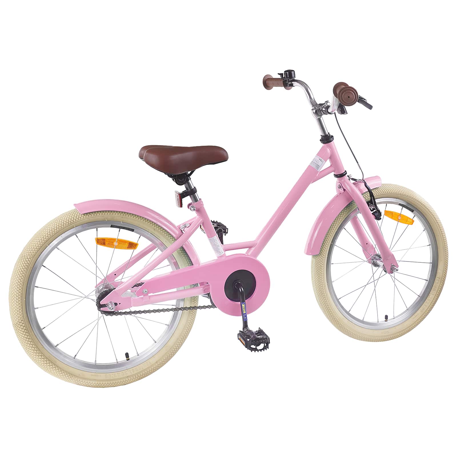 Barnesykkel 18 Tommer for 5-7 år gammel Lys rosa vidaXL