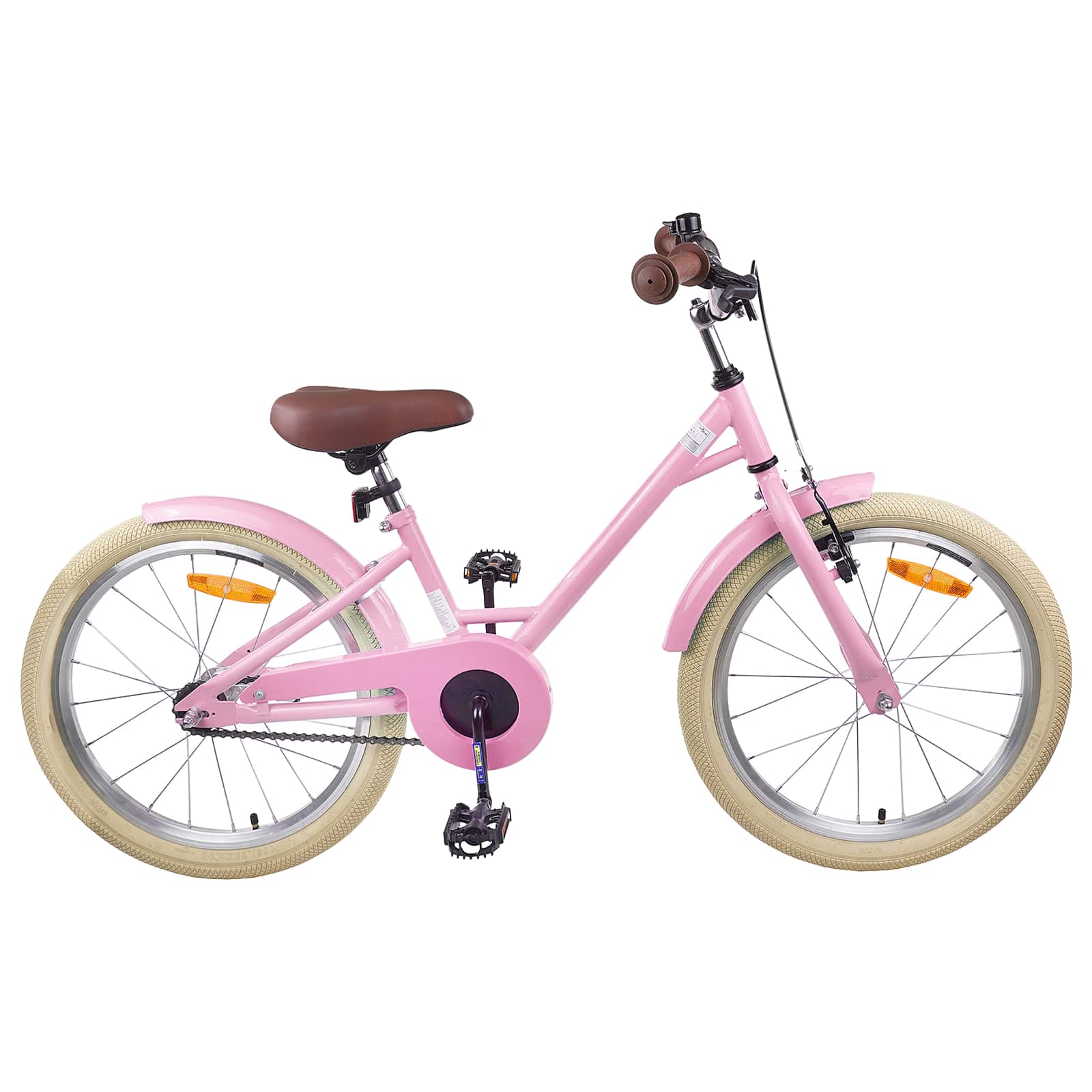 Barnesykkel 18 Tommer for 5-7 år gammel Lys rosa vidaXL