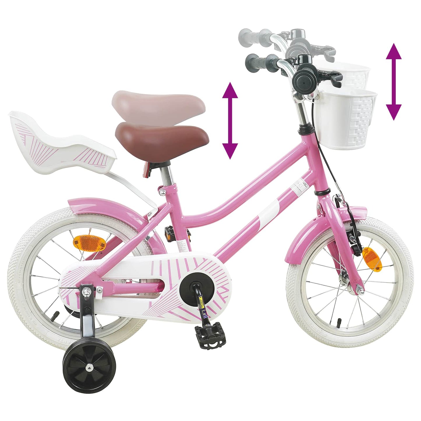 Barnesykkel 16 Tommer for 4-6 år gammel Lys rosa