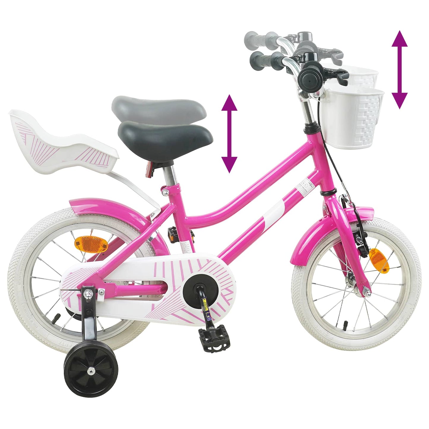 Barnesykkel 16 Tommer for 4-6 år gammel Mørk rosa