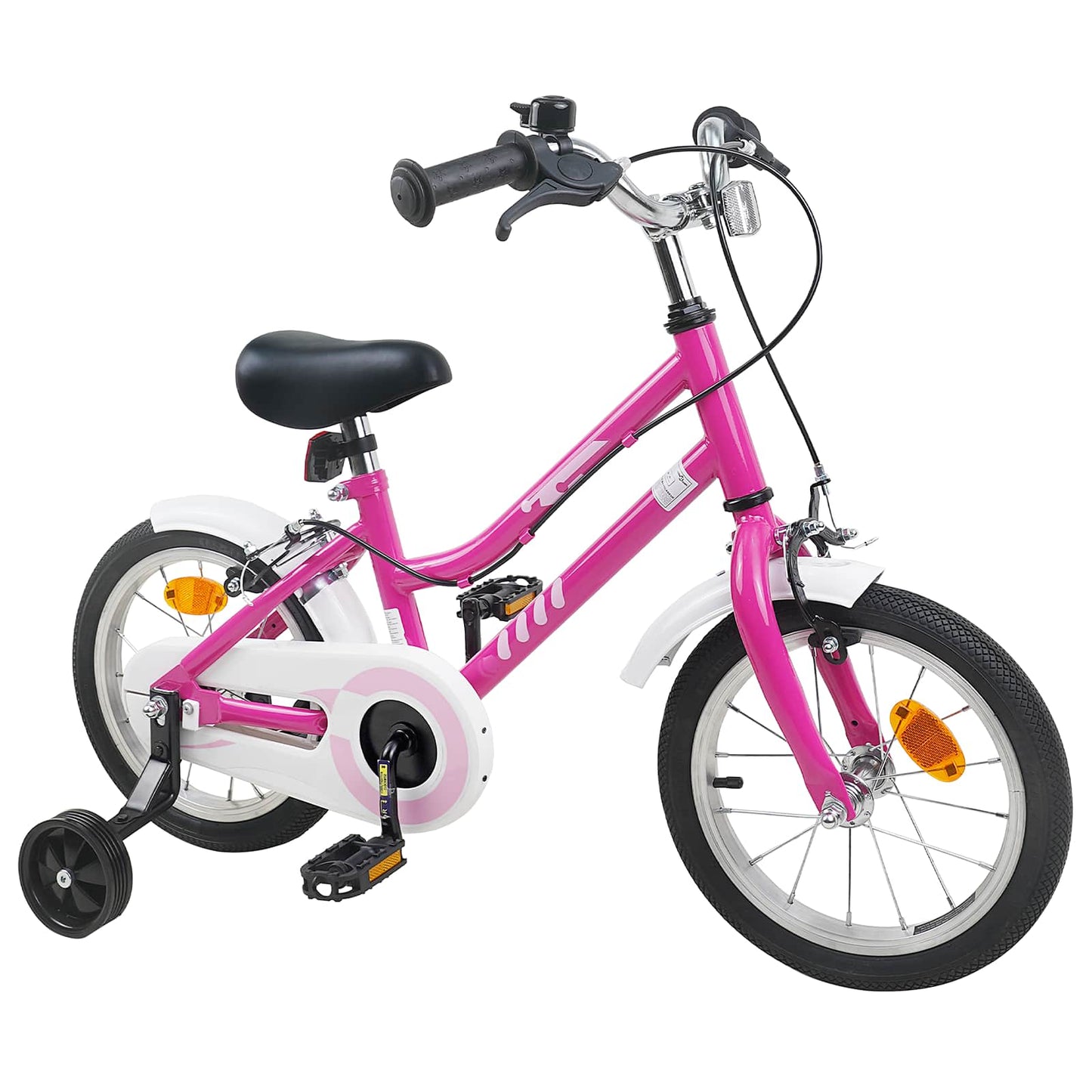 Barnesykkel 14 Tommer for 3-5 år gamle Rosa Hvit