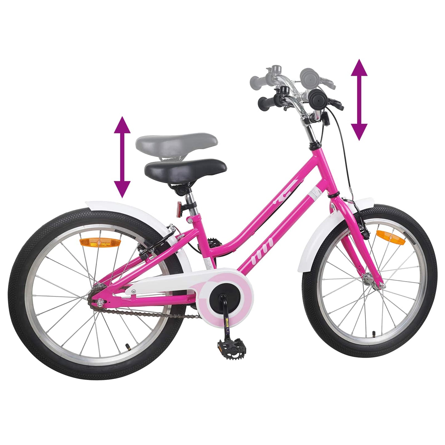Barnesykkel 20 Tommer for 6-11 år gammel Rosa Hvit