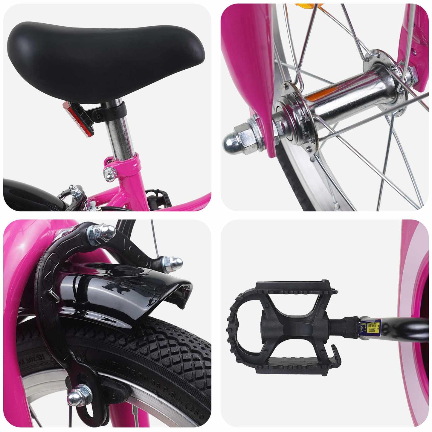 Barnesykkel 16 Tommer for 4-6 år gammel Pink Black