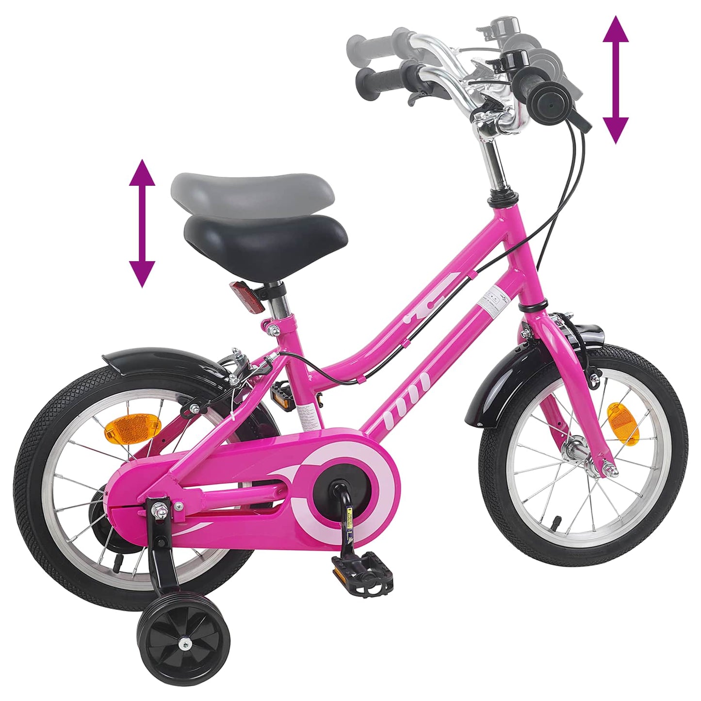 Barnesykkel 16 Tommer for 4-6 år gammel Pink Black