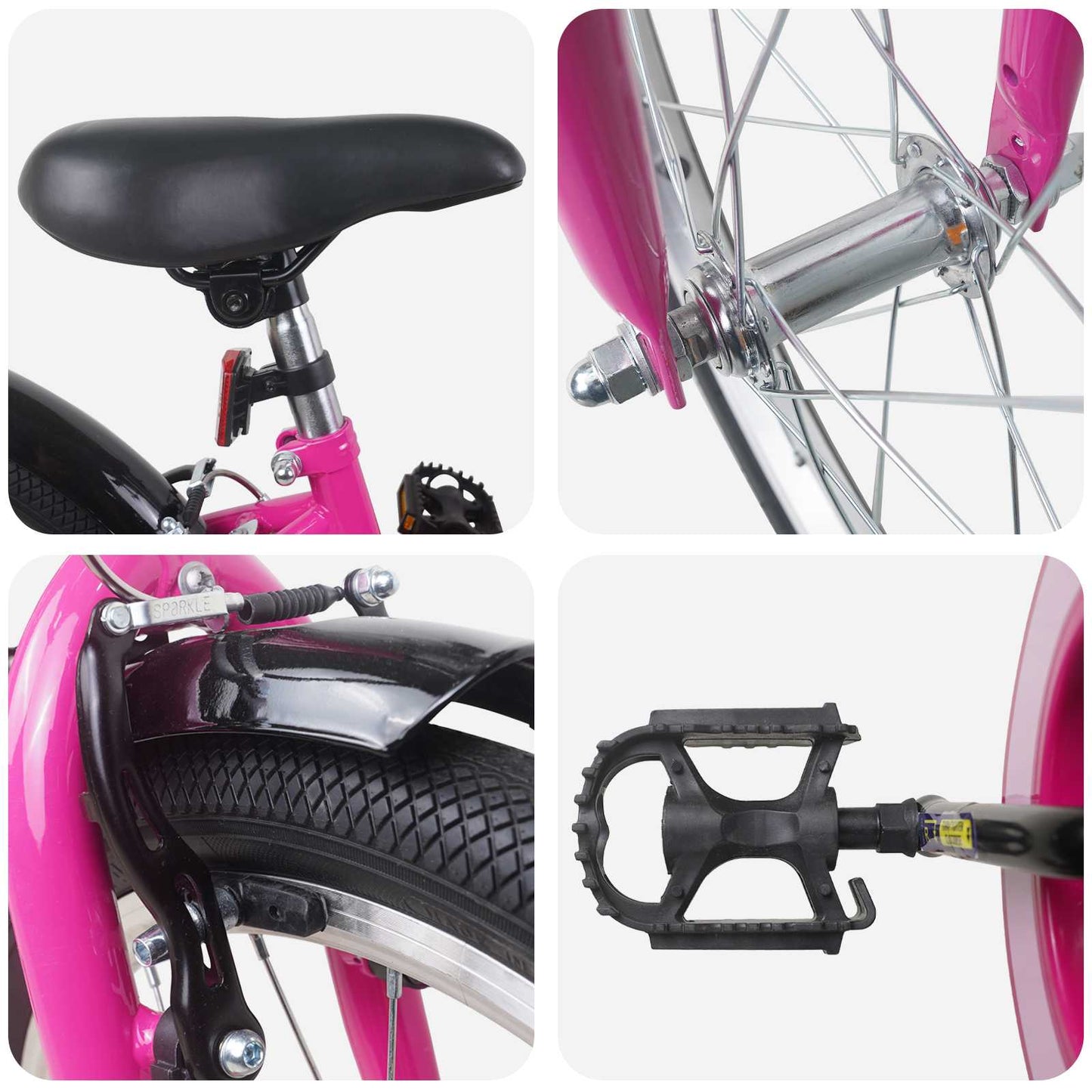 Barnesykkel 22 Tommer for 7-12 år gammel Pink Black
