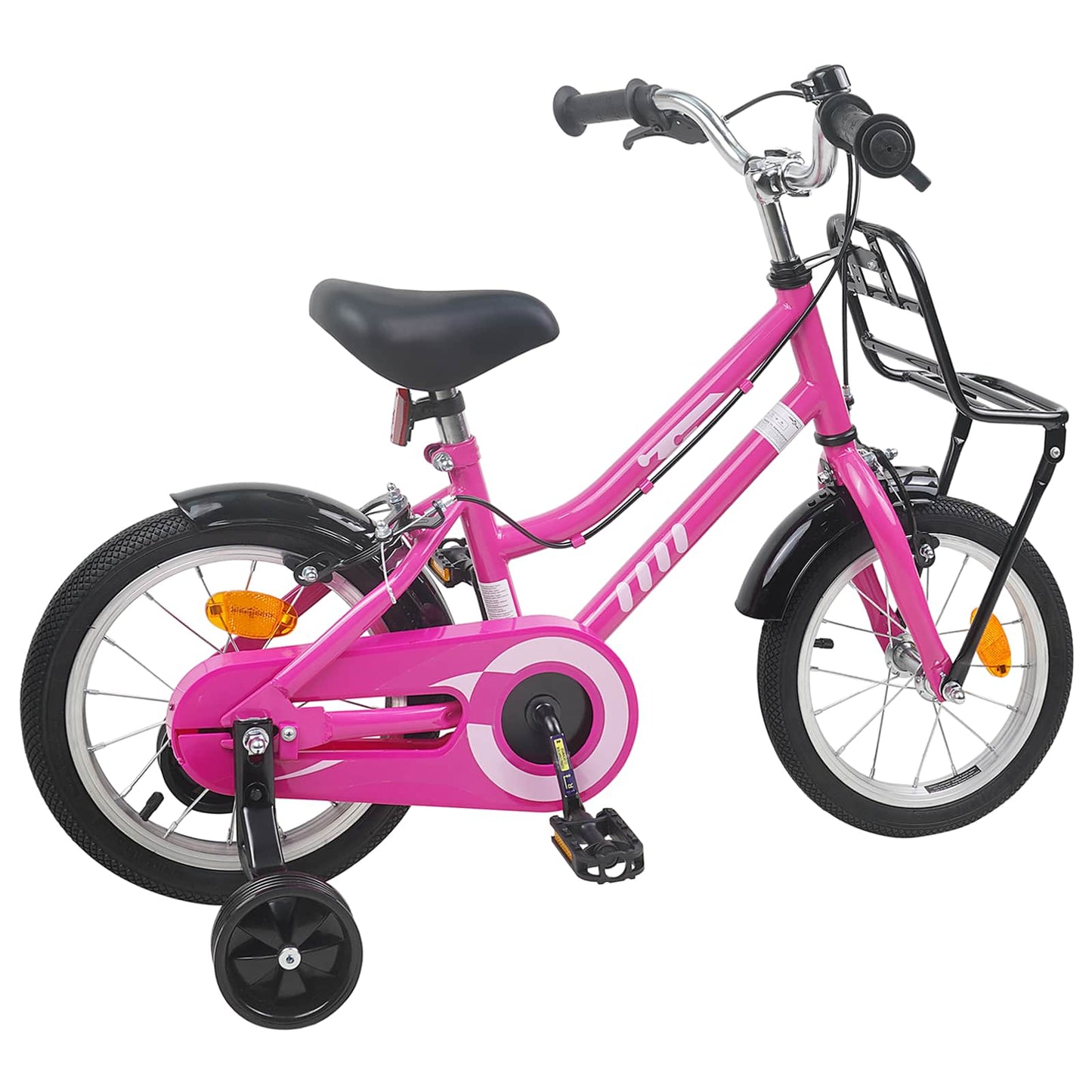 Barnesykkel 14 Tommer for 3-5 år gamle Rosa og svart