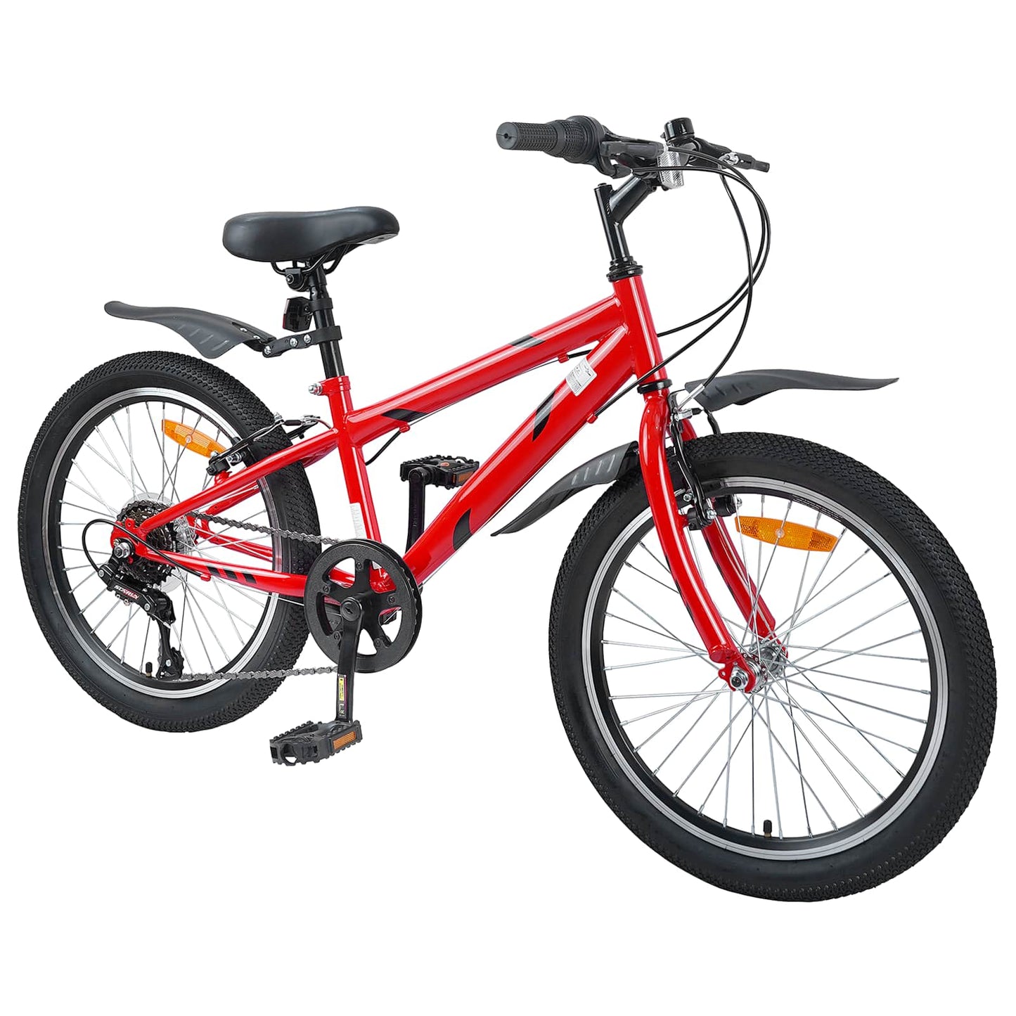 Barnesykkel 20 Tommer 6-Speed for 6-11 år gammel Rød