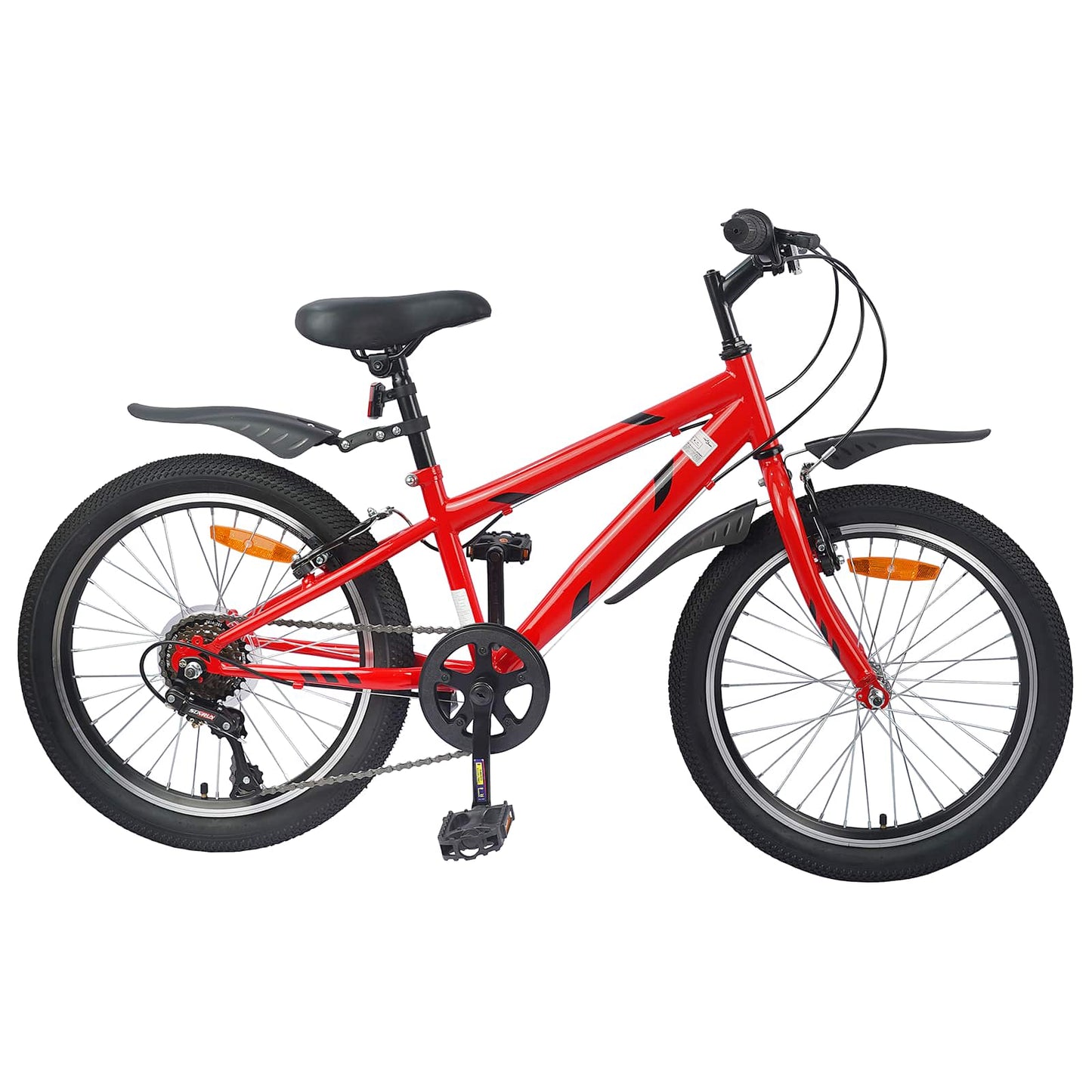 Barnesykkel 20 Tommer 6-Speed for 6-11 år gammel Rød