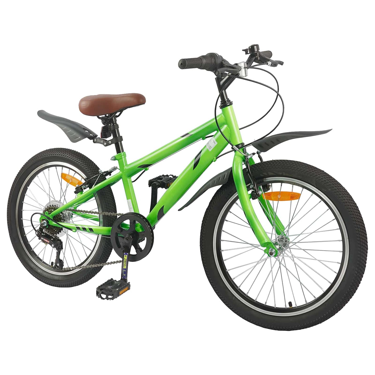 Barnesykkel 20 Tommer 6-Speed for 6-11 år gammel grønn