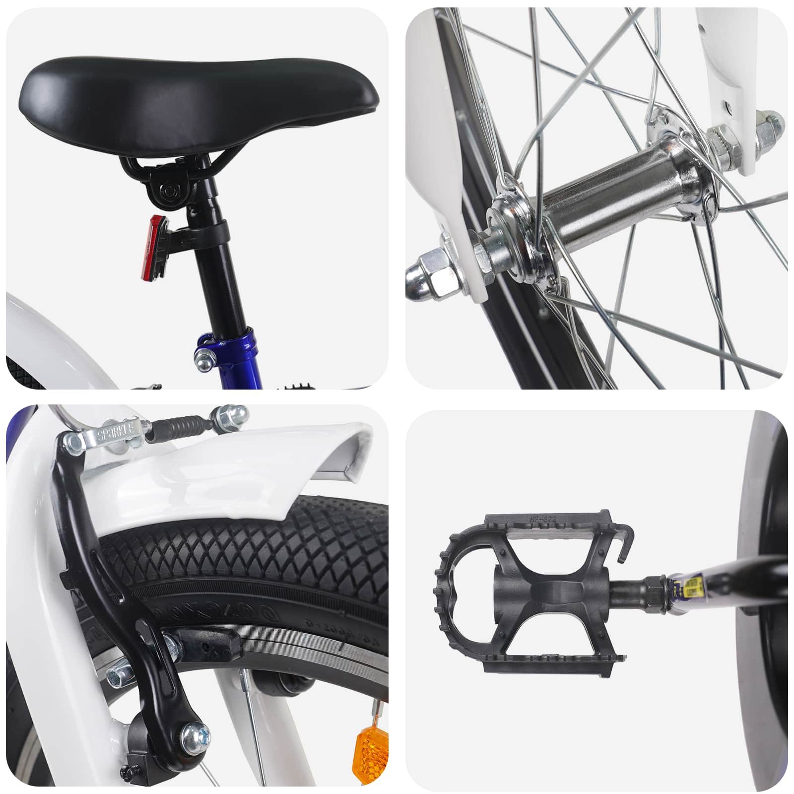 Barnesykkel 20 Tommer for 6-11 år gammel Blå Hvit vidaXL