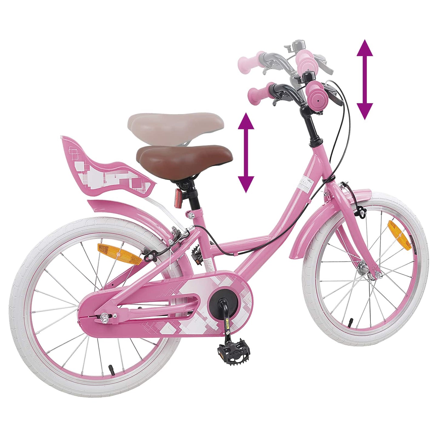 Barnesykkel 18 Tommer for 5-7 år gammel Lys rosa