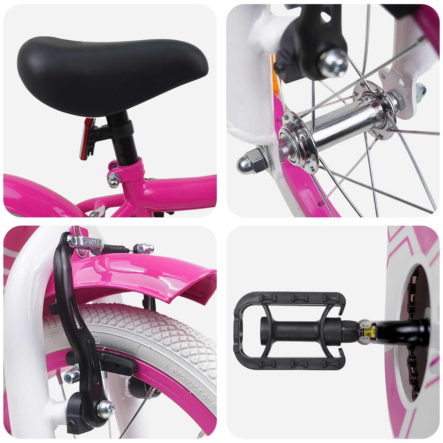 Barnesykkel 12 Tommer for 2-4 år gammel Rosa