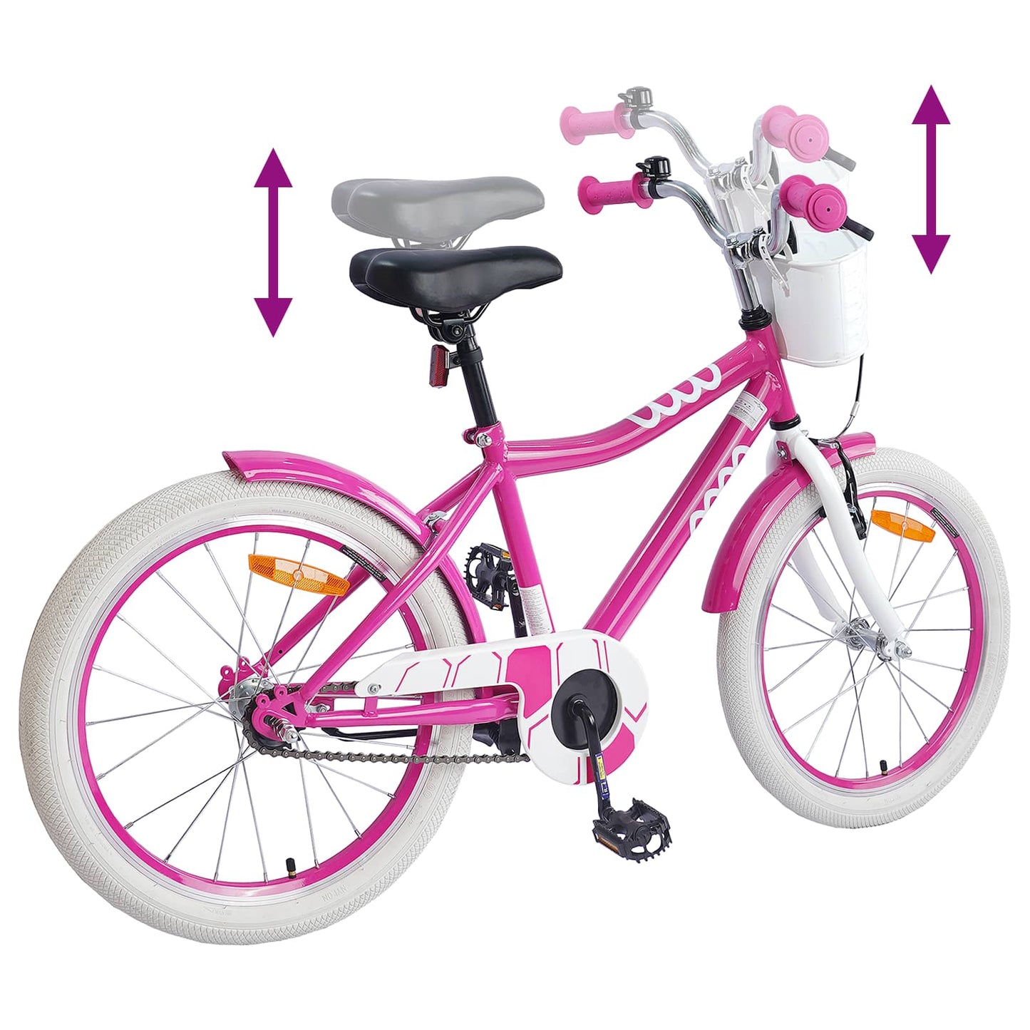 Barnesykkel 18 Tommer for 5-7 år gammel Rosa