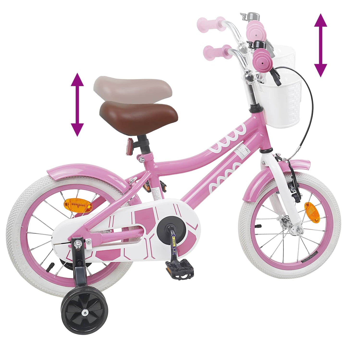 Barnesykkel 16 Tommer for 4-6 år gammel Lys rosa