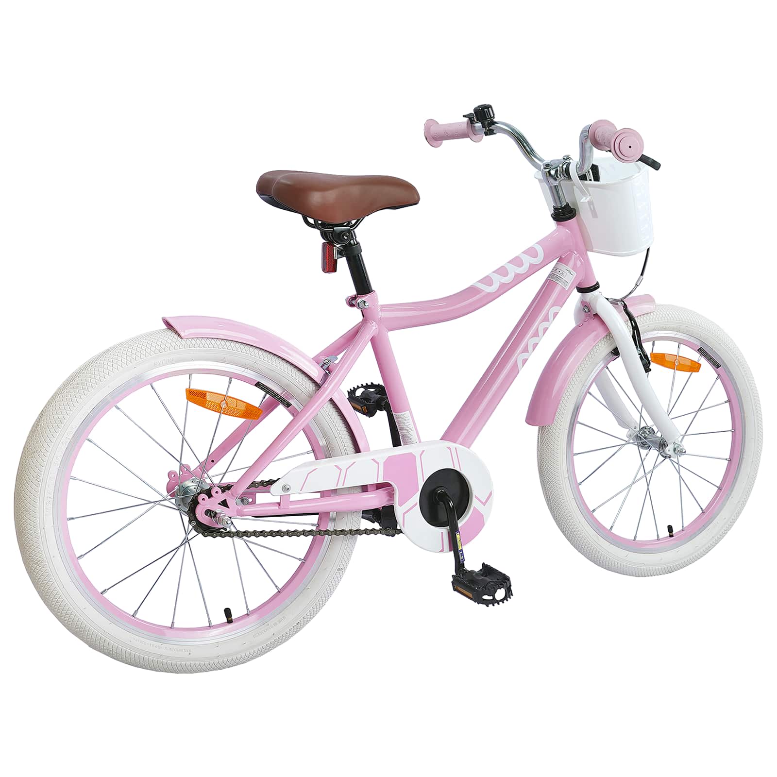 Barnesykkel 18 Tommer for 5-7 år gammel Lys rosa vidaXL