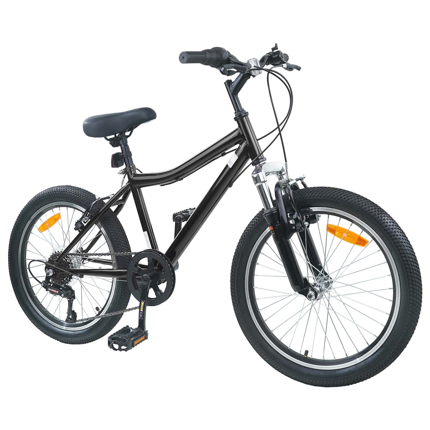 Barnesykkel 20 Tommer 6-Speed for 6-11 år gammel Svart