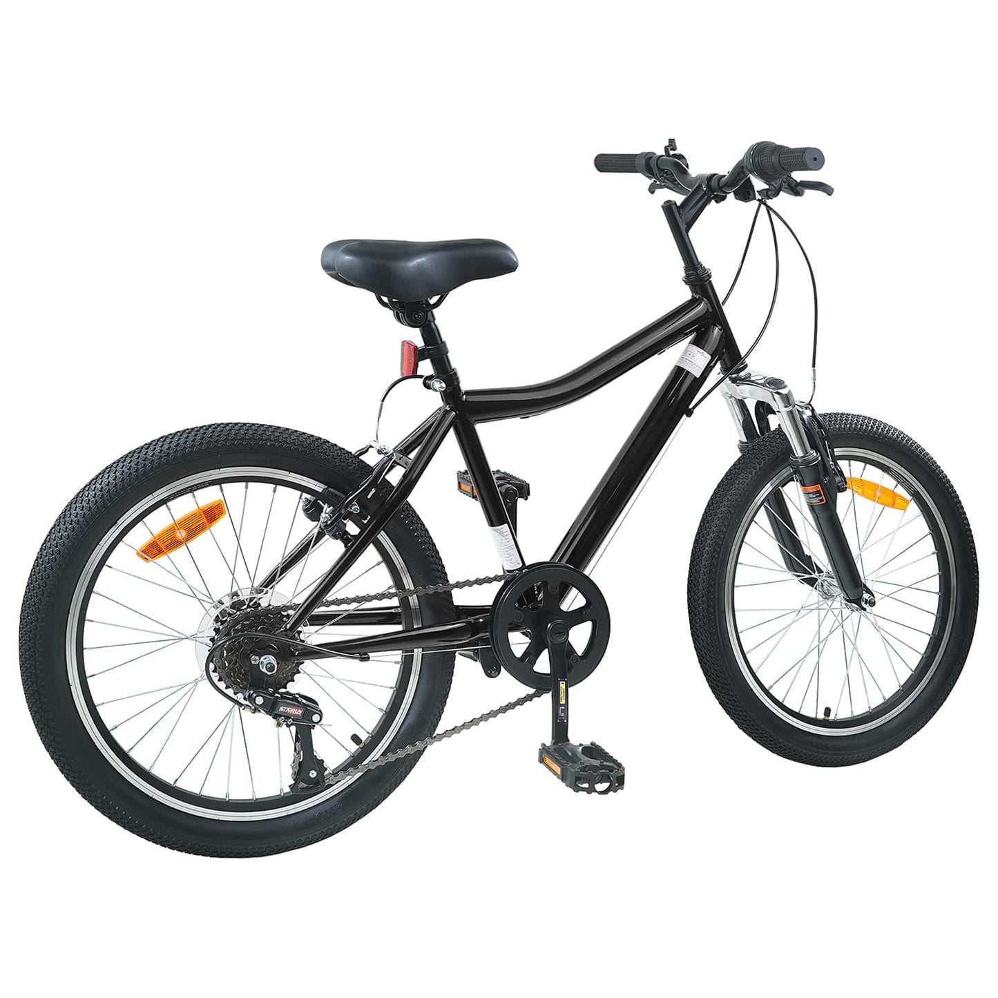 Barnesykkel 20 Tommer 6-Speed for 6-11 år gammel Svart