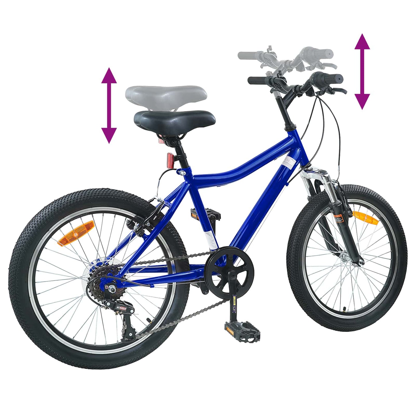 Barnesykkel 20 Tommer 6-Speed for 6-11 år gammel Mørkeblå