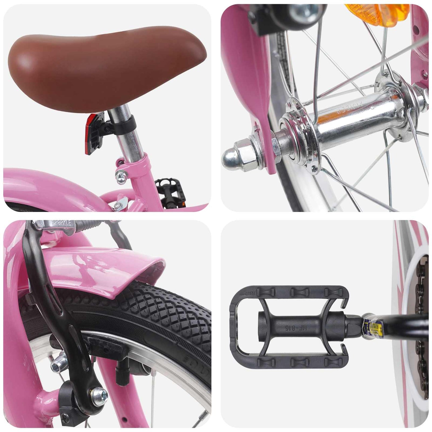 Barnesykkel 12 Tommer for 2-4 år gammel Lys rosa