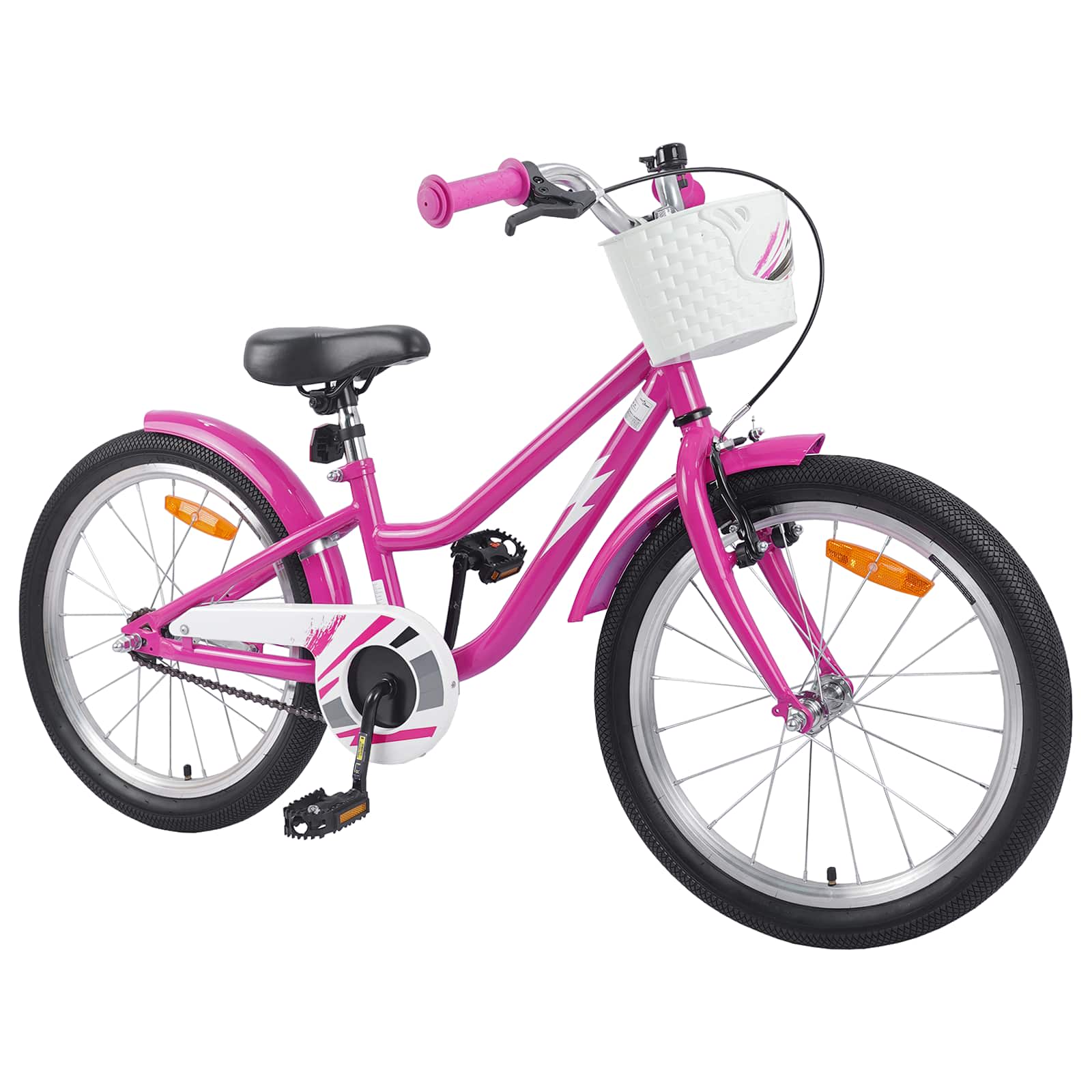 Barnesykkel 18 Tommer for 5-7 år gammel Mørk rosa vidaXL