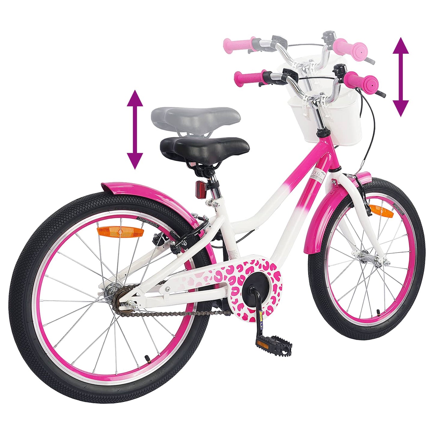 Barnesykkel 18 Tommer for 5-7 år gammel Mørk rosa vidaXL