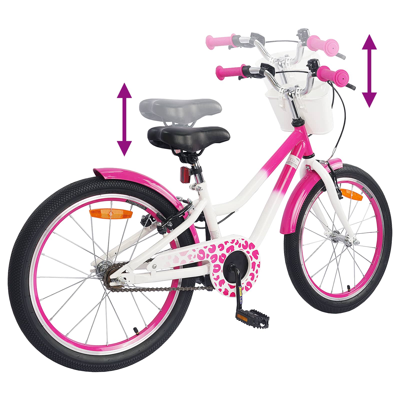 Barnesykkel 18 Tommer for 5-7 år gammel Mørk rosa vidaXL