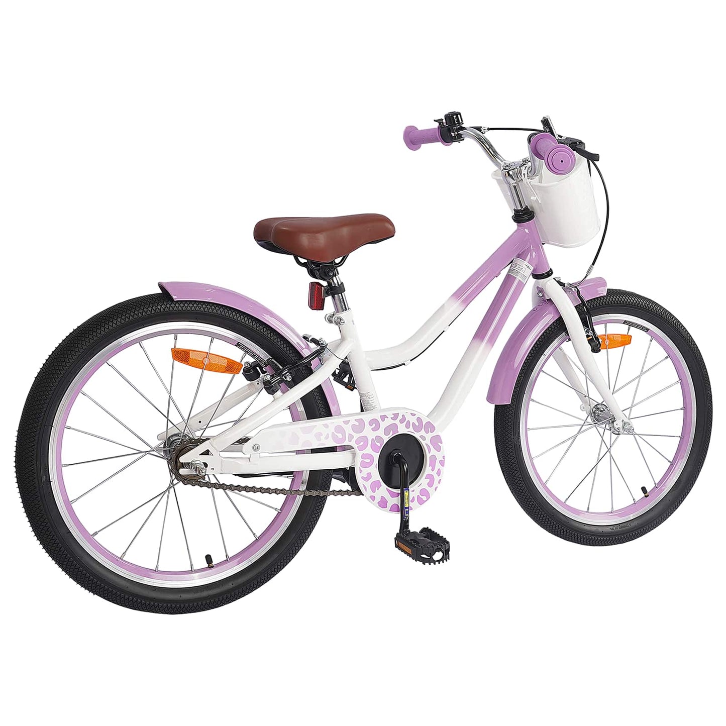 Barnesykkel 18 Tommer for 5-7 år gammel Lilla vidaXL