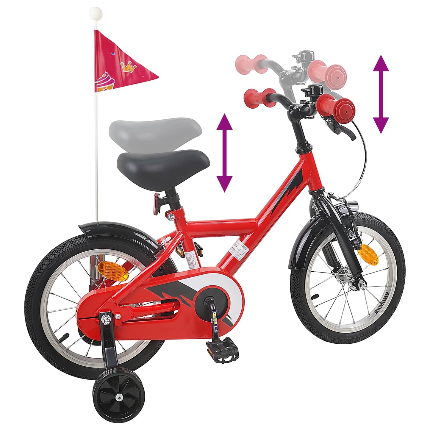 Barnesykkel 12 Tommer for 2-4 år gammel Rød