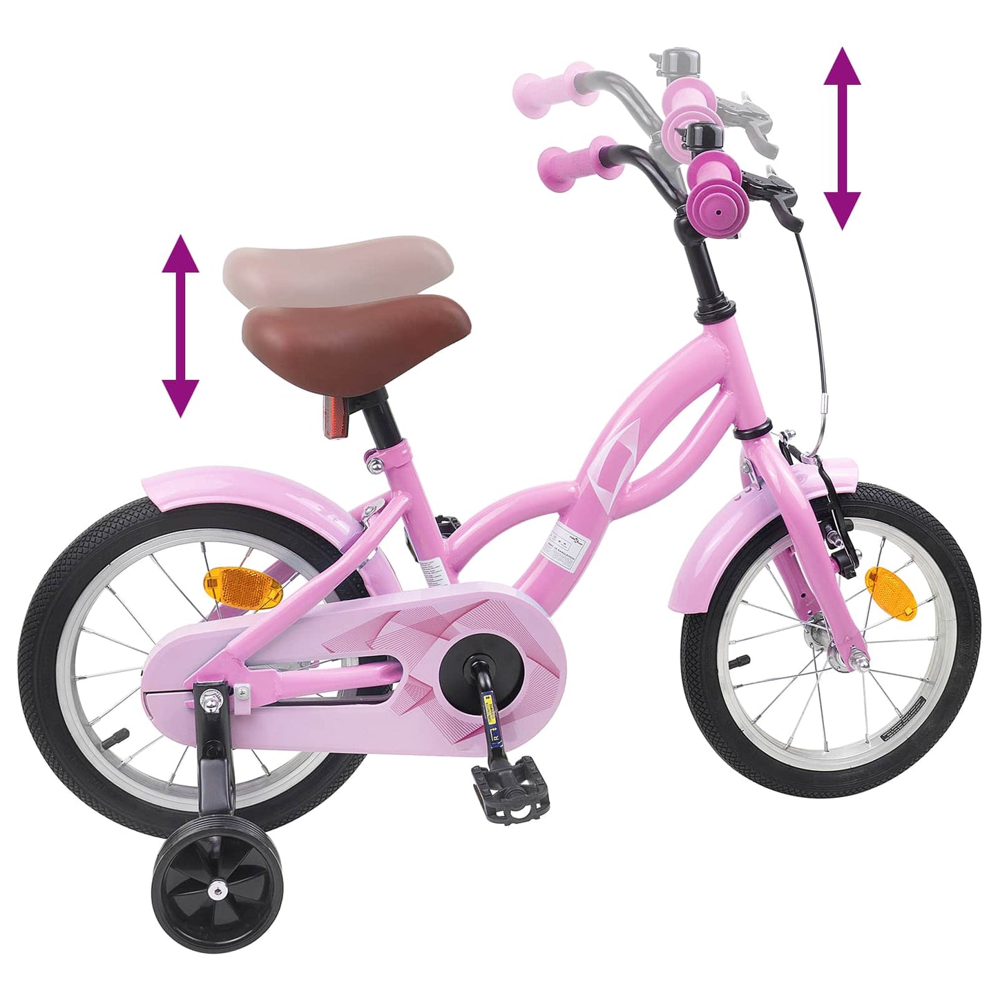Barnesykkel 14 Tommer for 3-5 år gamle Lys rosa