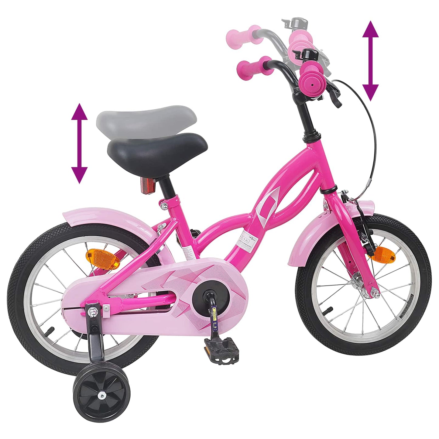 Barnesykkel 16 Tommer for 4-6 år gammel Mørk rosa