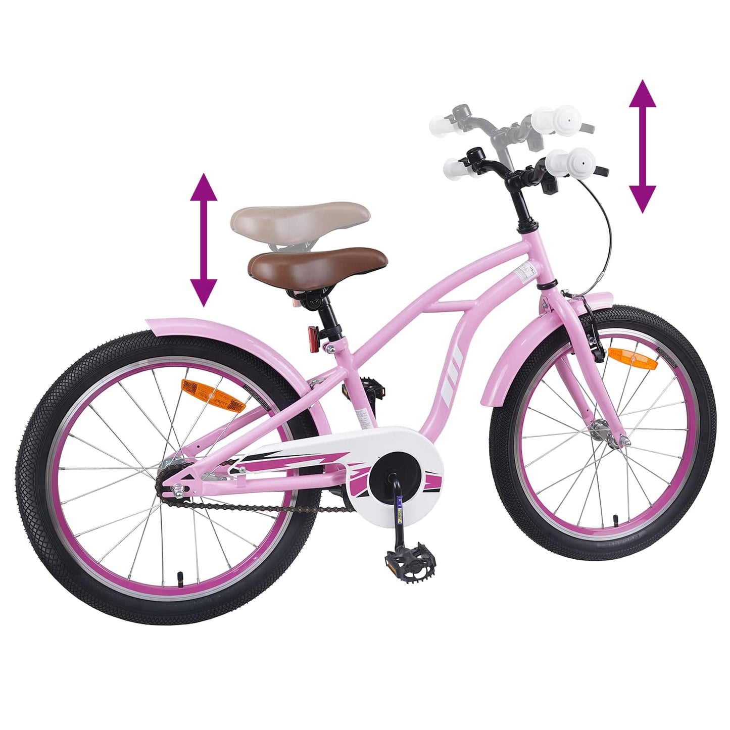 Barnesykkel 18 Tommer for 5-7 år gammel Lys rosa