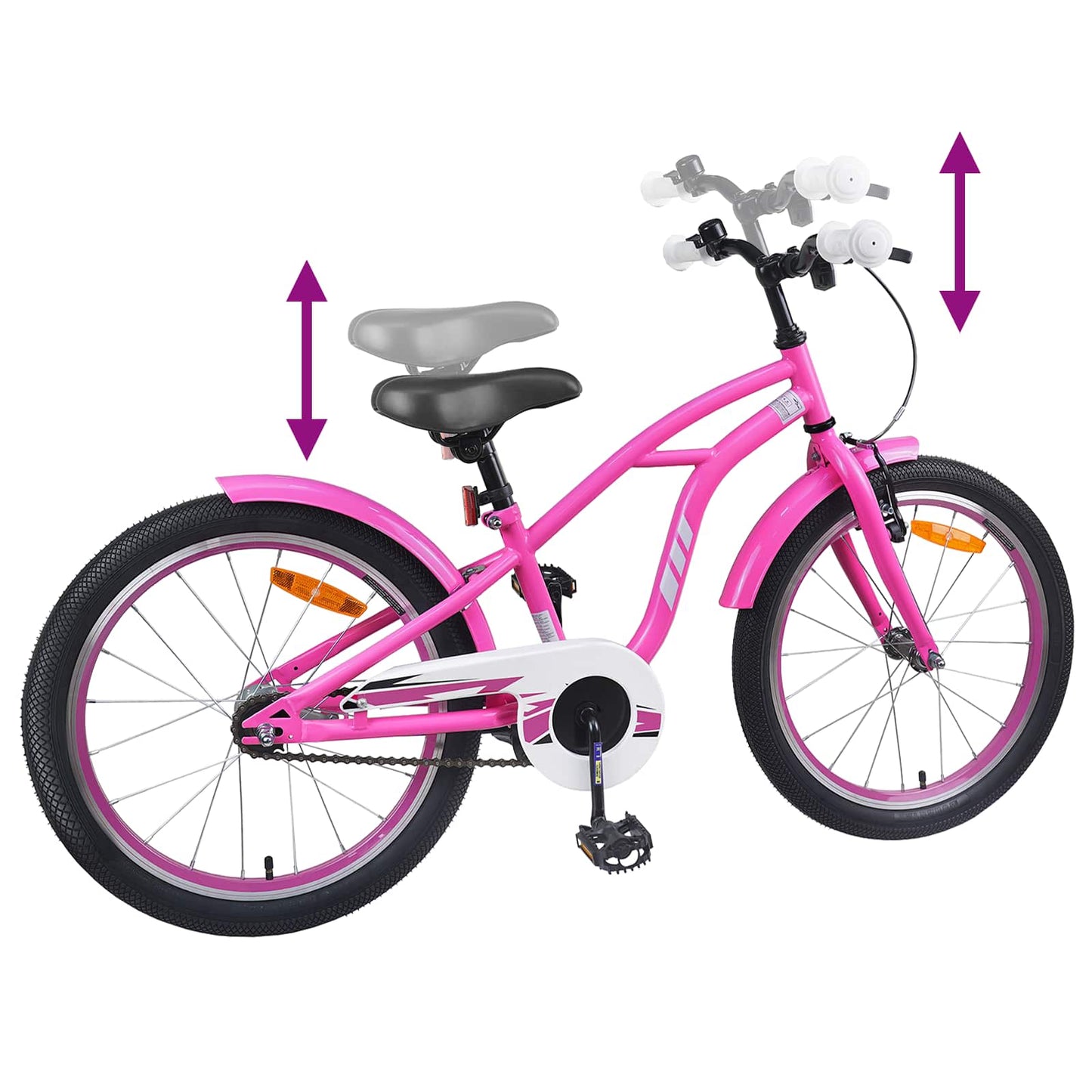 Barnesykkel 20 Tommer for 6-11 år gammel Mørk rosa