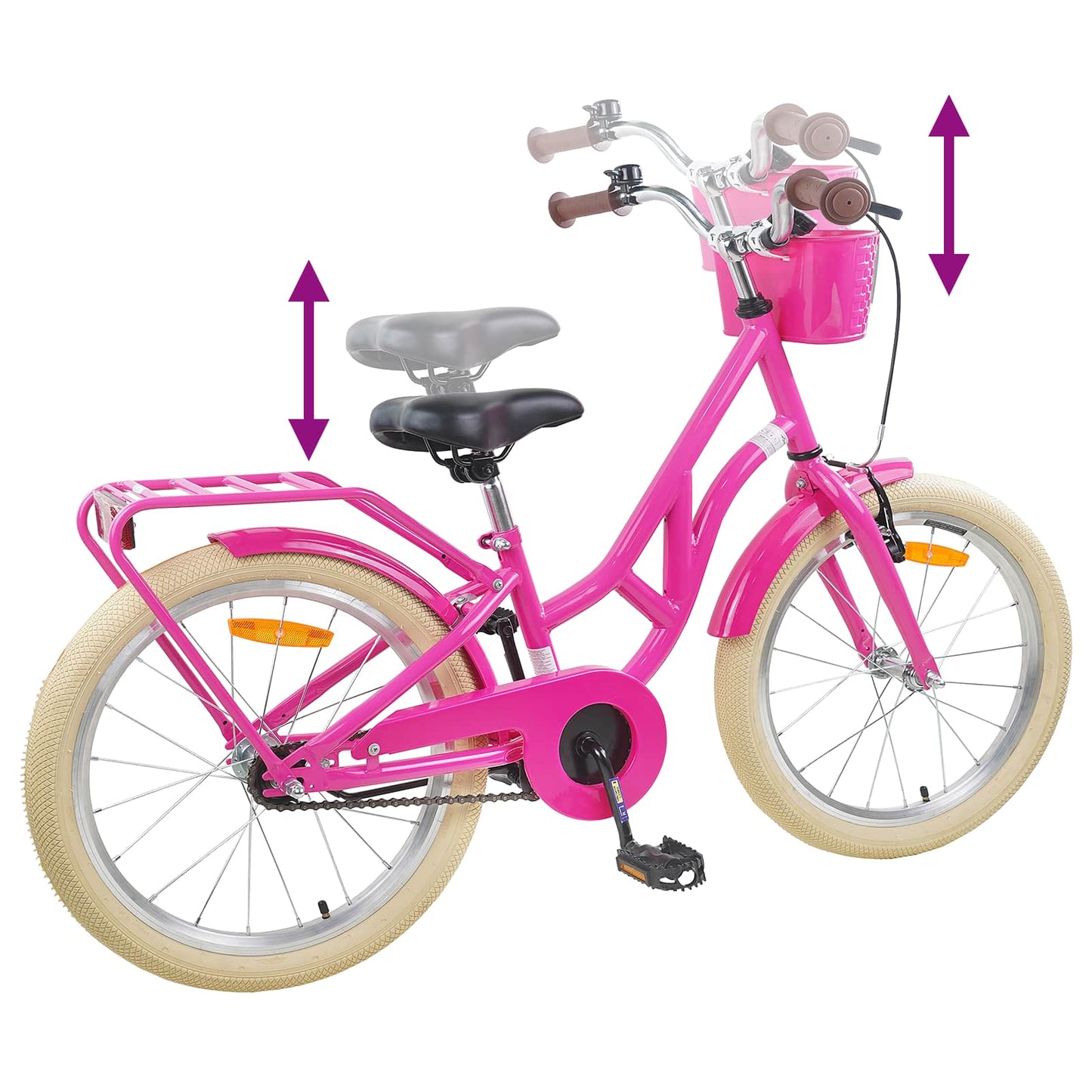 Barnesykkel 20 Tommer for 6-11 år gammel Mørk rosa